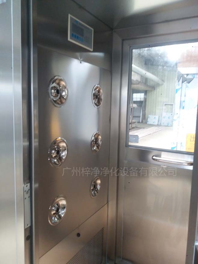 全不銹鋼單人雙吹風淋室?guī)Э刂泼? width=